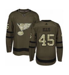 Youth St. Louis Blues #45 Colten Ellis Authentic Green Salute to Service Hockey Jersey