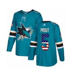 Youth San Jose Sharks #5 Dalton Prout Authentic Teal Green USA Flag Fashion Hockey Jersey