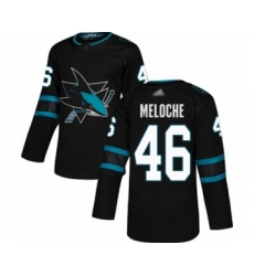 Men's San Jose Sharks #46 Nicolas Meloche Authentic Black Alternate Hockey Jersey