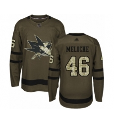 Youth San Jose Sharks #46 Nicolas Meloche Authentic Green Salute to Service Hockey Jersey
