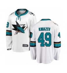 Youth San Jose Sharks #49 Artemi Kniazev Fanatics Branded White Away Breakaway Hockey Jersey