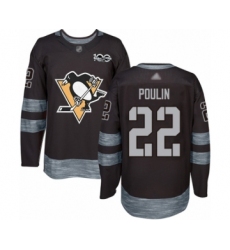 Men's Pittsburgh Penguins #22 Samuel Poulin Authentic Black 1917-2017 100th Anniversary Hockey Jersey