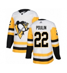 Youth Pittsburgh Penguins #22 Samuel Poulin Authentic White Away Hockey Jersey