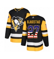 Men's Pittsburgh Penguins #27 Nick Bjugstad Authentic Black USA Flag Fashion Hockey Jersey