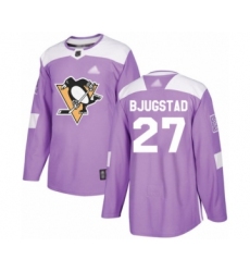 Men's Pittsburgh Penguins #27 Nick Bjugstad Authentic Purple Fights Cancer Practice Hockey Jersey