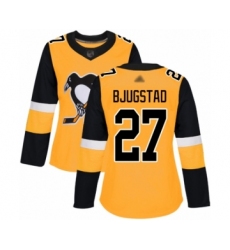 Women's Pittsburgh Penguins #27 Nick Bjugstad Authentic Gold Alternate Hockey Jersey