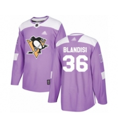 Youth Pittsburgh Penguins #36 Joseph Blandisi Authentic Purple Fights Cancer Practice Hockey Jersey