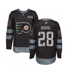 Men's Philadelphia Flyers #28 Chris Bigras Authentic Black 1917-2017 100th Anniversary Hockey Jersey