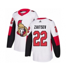 Youth Ottawa Senators #22 Nikita Zaitsev Authentic White Away Hockey Jersey