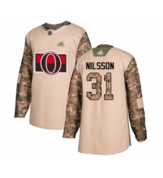 Men's Ottawa Senators #31 Anders Nilsson Authentic Camo Veterans Day Practice Hockey Jersey