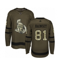 Youth Ottawa Senators #81 Ron Hainsey Authentic Green Salute to Service Hockey Jersey