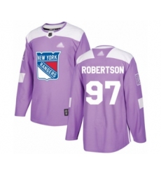 Men's New York Rangers #97 Matthew Robertson Authentic Purple Fights Cancer Practice Hockey Jersey