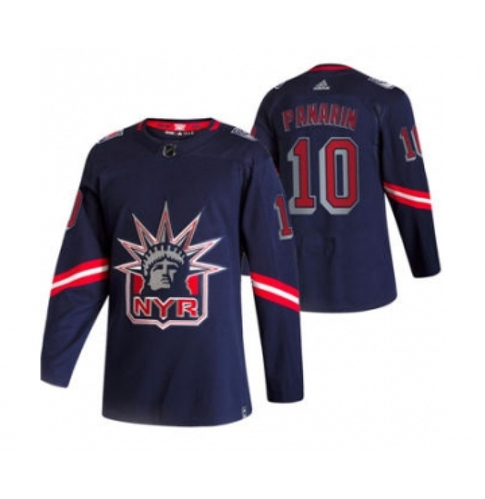 Men's New York Rangers #10 Artemi Panarin Navy 2020-21 Reverse Retro Alternate Hockey Jersey
