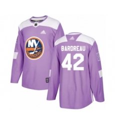 Youth New York Islanders #42 Cole Bardreau Authentic Purple Fights Cancer Practice Hockey Jersey