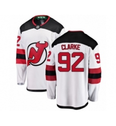 Men's New Jersey Devils #92 Graeme Clarke Fanatics Branded White Away Breakaway Hockey Jersey