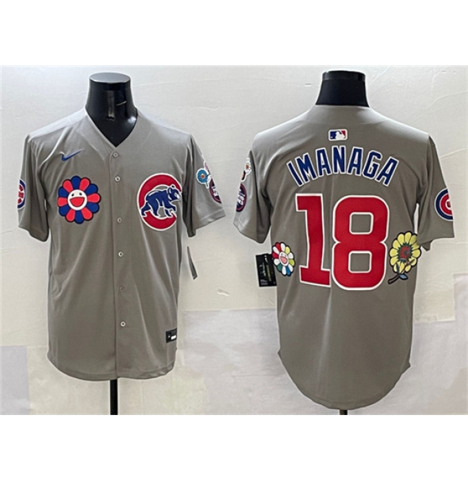Men's Chicago Cubs #18 Shōta Imanaga Gray 2025 Tokyo Series Limited Stitched Baseball Jersey