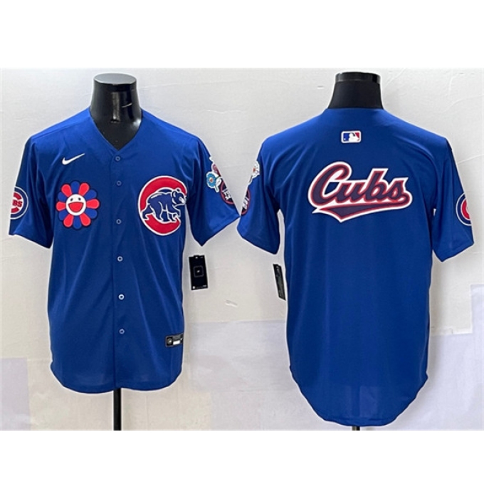 Men's Chicago Cubs Team Big Logo Royal 2025 Tokyo Series Limited Stitched Baseball Jersey
