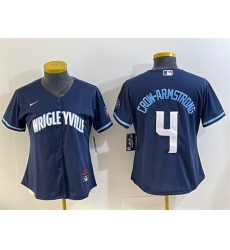 Youth Chicago Cubs #4 Pete Crow-Armstrong Navy City Connect Stitched Jersey