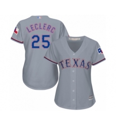 Women's Texas Rangers #25 Jose Leclerc Authentic Grey Road Cool Base Baseball Player Jersey