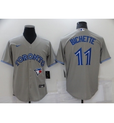 Men's Nike Toronto Blue Jays #11 Bo Bichette Gray Royal Alternate Stitched Baseball Jersey