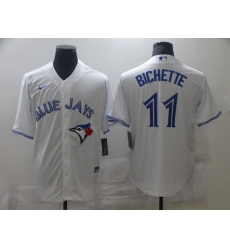 Men's Nike Toronto Blue Jays #11 Bo Bichette White Royal Alternate Stitched Baseball Jersey