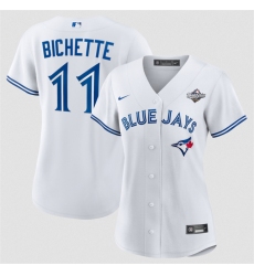 Women's Toronto Blue Jays #11 Bo Bichette White 2025 World Series Home Cool Base Stitched Baseball Jersey(Run Small)