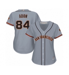 Women's San Francisco Giants #84 Melvin Adon Authentic Grey Road Cool Base Baseball Player Jersey