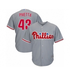 Youth Philadelphia Phillies #43 Nick Pivetta Authentic Grey Road Cool Base Baseball Player Jersey