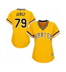 Women's Pittsburgh Pirates #79 Williams Jerez Authentic Gold Alternate Cool Base Baseball Player Jersey