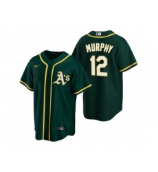 Men's Oakland Athletics #12 Sean Murphy Green Cool Base Stitched Jersey