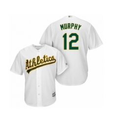 Youth Oakland Athletics #12 Sean Murphy Authentic White Home Cool Base Baseball Player Jersey