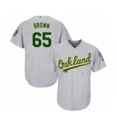 Youth Oakland Athletics #65 Seth Brown Authentic Grey Road Cool Base Baseball Player Jersey
