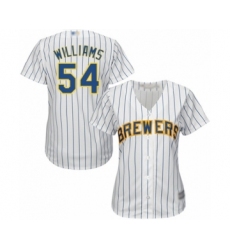 Women's Milwaukee Brewers #54 Taylor Williams Authentic White Alternate Cool Base Baseball Player Jersey