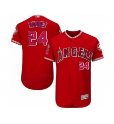 Men's Los Angeles Angels of Anaheim #24 Noe Ramirez Red Alternate Flex Base Authentic Collection Baseball Player Jersey