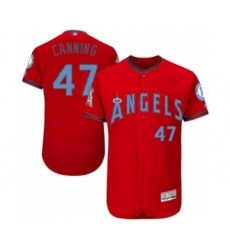 Men's Los Angeles Angels of Anaheim #47 Griffin Canning Authentic Red 2016 Father's Day Fashion Flex Base Baseball Player Jersey