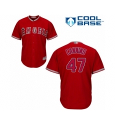 Youth Los Angeles Angels of Anaheim #47 Griffin Canning Authentic Red Alternate Cool Base Baseball Player Jersey