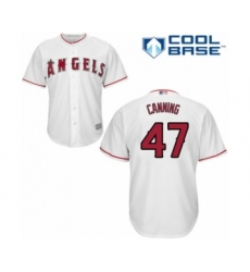 Youth Los Angeles Angels of Anaheim #47 Griffin Canning Authentic White Home Cool Base Baseball Player Jersey