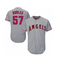 Men's Los Angeles Angels of Anaheim #57 Hansel Robles Grey Road Flex Base Authentic Collection Baseball Player Jersey
