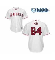 Youth Los Angeles Angels of Anaheim #64 Felix Pena Authentic White Home Cool Base Baseball Player Jersey