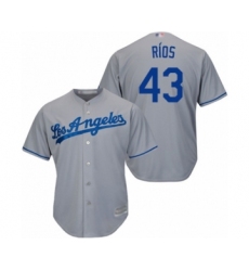 Youth Los Angeles Dodgers #43 Edwin Rios Authentic Grey Road Cool Base Baseball Player Jersey