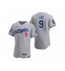 Men's Los Angeles Dodgers #9 Gavin Lux Nike Gray 2020 World Series Authentic Jersey