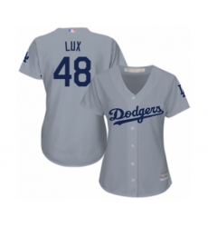 Women's Los Angeles Dodgers #48 Gavin Lux Authentic Grey Road Cool Base Baseball Player Jersey