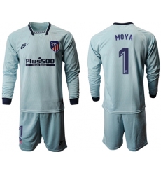 Atletico Madrid #1 Moya Third Long Sleeves Soccer Club Jersey