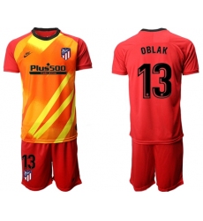 Atletico Madrid #13 Oblak Red Goalkeeper Soccer Club Jersey