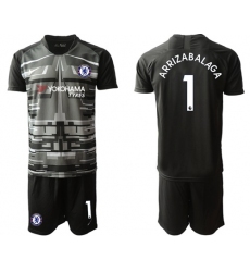 Chelsea #1 Arrizabalaga Black Goalkeeper Soccer Club Jersey