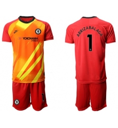 Chelsea #1 Arrizabalaga Red Goalkeeper Soccer Club Jersey