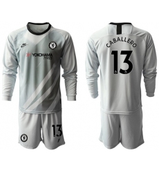 Chelsea #13 Caballero Grey Goalkeeper Long Sleeves Soccer Club Jersey