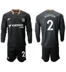 Chelsea #2 Rudiger Third Long Sleeves Soccer Club Jersey
