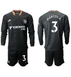 Chelsea #3 Marcos A. Third Long Sleeves Soccer Club Jersey