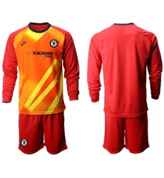 Chelsea Blank Red Goalkeeper Long Sleeves Soccer Club Jersey